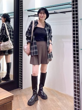 「PAGEBOY」｜「アイテム（ハンチング/ベレー帽）」を使った、kaeさん（レディース・162cm）の夏コーディネート