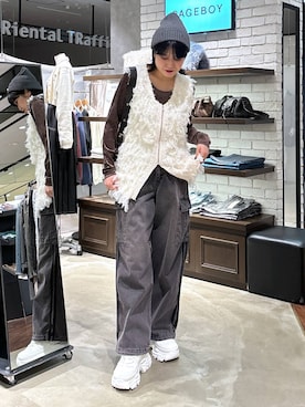 「アイテム（帽子）」を使った、kaeさん（レディース・163cm・30代）の冬コーディネート
