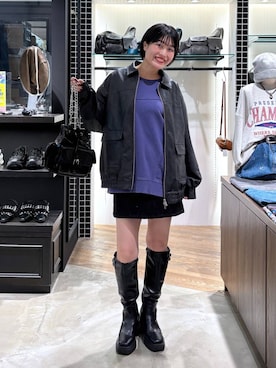 「アイテム（ブルゾン）」を使った、kaeさん（レディース・163cm）の秋コーディネート