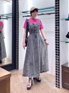「アイテム（ジャンパースカート）」を使った、kaeさん（レディース・162cm）の夏コーディネート