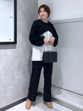 「PAGEBOY（ページボーイ）のチェーンスタッズショルダー（ショルダーバッグ）」を使った、kaeさん（レディース・162cm）の秋コーディネート