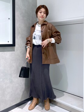 「PAGEBOY（ページボーイ）のチェーンスタッズショルダー（ショルダーバッグ）」を使った、kaeさん（レディース・162cm）の秋コーディネート