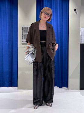 「PBLIM（ページボーイリム）の《UNISEX》グルカスラックス（スラックス、ブラック系）」を使った、kaeさん（レディース・163cm）の春コーディネート