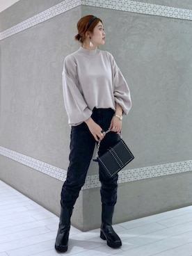 「PAGEBOY（ページボーイ）のチェーンスタッズショルダー（ショルダーバッグ）」を使った、kaeさん（レディース・162cm）の秋コーディネート