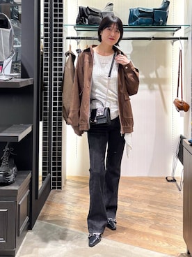 「アイテム（ジャケット/アウター）」を使った、kaeさん（レディース・163cm・30代）の秋コーディネート