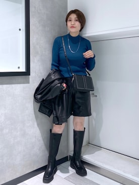 「PAGEBOY（ページボーイ）のチェーンスタッズショルダー（ショルダーバッグ）」を使った、kaeさん（レディース・162cm）の秋コーディネート