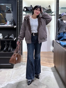 「PAGEBOY（ページボーイ）の【ステンレス素材】ロングボールチェーンネックレス（ネックレス）」を使った、kaeさん（レディース・163cm）の秋コーディネート