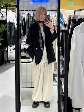 「PAGEBOY（ページボーイ）のイレヘムレイヤードワンピース（チュニック、ホワイト系）」を使った、kaeさん（レディース・163cm）の春コーディネート