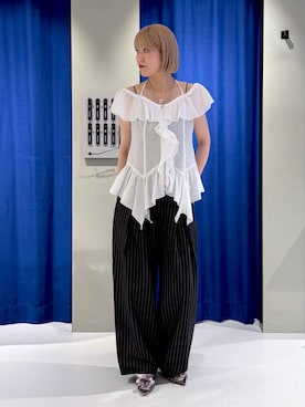 「PBLIM（ページボーイリム）の《UNISEX》グルカスラックス（スラックス、ブラック系）」を使った、kaeさん（レディース・163cm）の春コーディネート