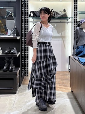 「アイテム（スカート）」を使った、kaeさん（レディース・163cm・30代）の秋コーディネート