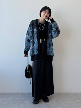 「PAGEBOY（ページボーイ）のサテンナロースカート 【ウエストゴム・ストレスフリー】（スカート）」を使った、kaeさん（レディース・163cm）の秋コーディネート