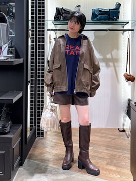 「アイテム（ブルゾン）」を使った、kaeさん（レディース・163cm・30代）の秋コーディネート
