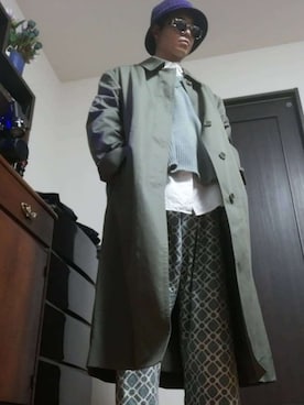 「フォローミー」｜「アイテム（ステンカラーコート）」を使った、creamsoda_roomさん（メンズ・161cm）の秋コーディネート