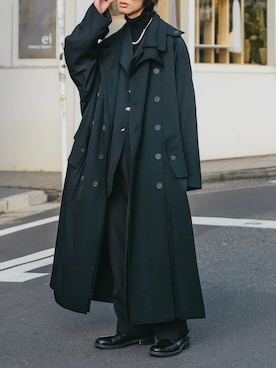 「Yohji Yamamoto POUR HOMME（ヨウジヤマモトプールオム）のアイテム（ジャケット/アウター）」を使った、Kazuさん（メンズ・178cm）の冬コーディネート
