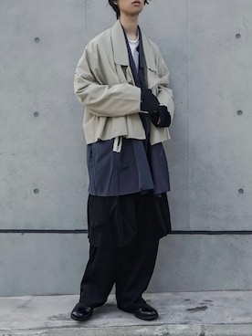 「my beautiful landlet（マイビューティフルランドレット）のアイテム（ブルゾン）」を使った、Kazuさん（メンズ・178cm）の秋コーディネート