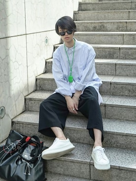 「Saint Laurent（サンローラン）のアイテム」を使った、Kazuさん（メンズ・178cm）の夏コーディネート