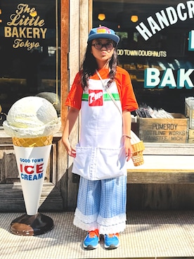 「アイテム（バッグ）」を使った、かーちんさん（キッズ・140cm）の夏コーディネート