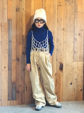 「アイテム（アクセサリー）」を使った、かーちんさん（キッズ・142cm）の秋コーディネート