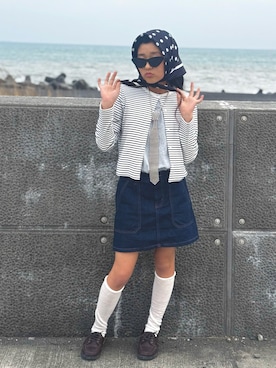 「niko and...（ニコアンド）のアイテム」を使った、かーちんさん（キッズ・146cm）の春コーディネート