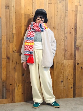 「アイテム（キャミソール）」を使った、かーちんさん（キッズ・144cm）の冬コーディネート