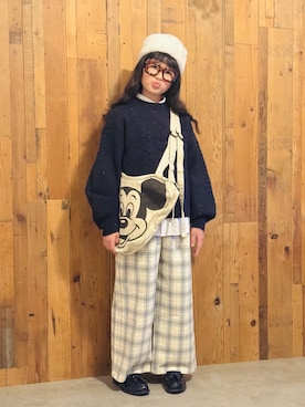 「アイテム（ヘアアクセサリー）」を使った、かーちんさん（キッズ・144cm）の冬コーディネート