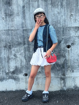 「ZARA KIDSのアイテム」を使った、かーちんさん（キッズ・148cm）の夏コーディネート