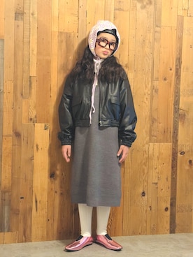 「アイテム（レッグウェア）」を使った、かーちんさん（キッズ・143cm）の秋コーディネート