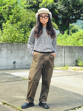 「アイテム（パンツ）」を使った、かーちんさん（キッズ・142cm）の秋コーディネート