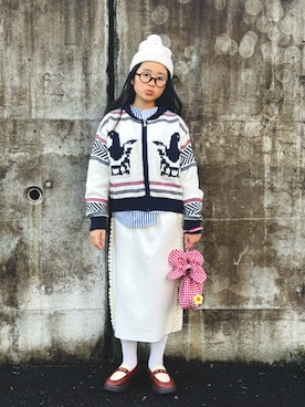 「アイテム（スカート）」を使った、かーちんさん（キッズ・144cm）の冬コーディネート