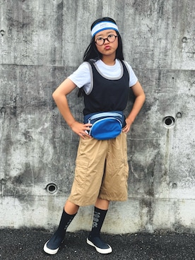 「MoonStar（ムーンスター）のアイテム」を使った、かーちんさん（キッズ・148cm）の夏コーディネート
