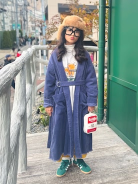 「アイテム（Tシャツ/カットソー）」を使った、かーちんさん（キッズ・144cm）の冬コーディネート