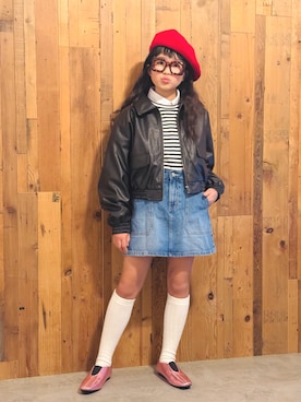 「アイテム（パンプス）」を使った、かーちんさん（キッズ・143cm）の秋コーディネート