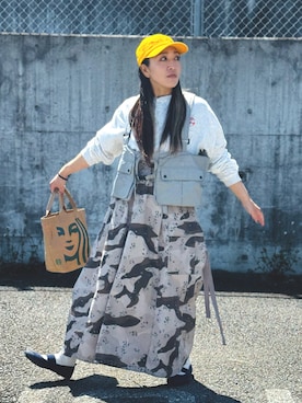 「ミリタリー」｜かーちんさん（レディース・156cm）の春コーディネート