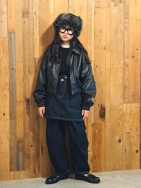 「アイテム（パンツ）」を使った、かーちんさん（キッズ・144cm）の冬コーディネート