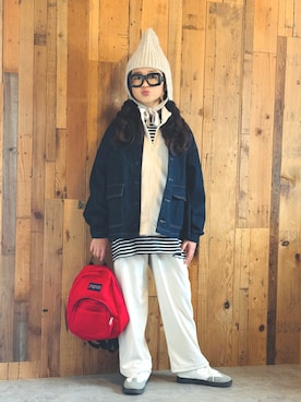 「アイテム（バッグ）」を使った、かーちんさん（キッズ・143cm）の秋コーディネート