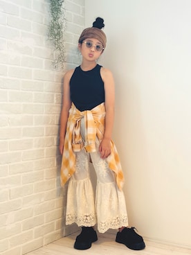 「アイテム（サンダル）」を使った、かーちんさん（キッズ・141cm）の夏コーディネート