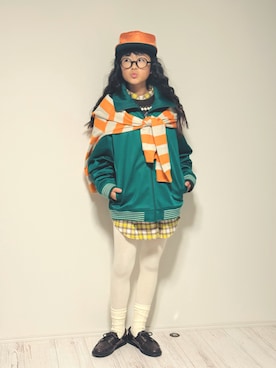 「アイテム（ジャージ）」を使った、かーちんさん（キッズ・150cm）の秋コーディネート