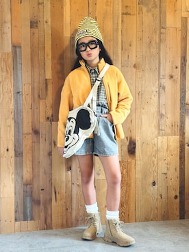 「アイテム（シャツ/ブラウス）」を使った、かーちんさん（キッズ・143cm）の秋コーディネート