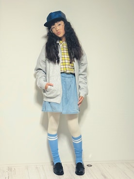 「BEAMS BOY（ビームスボーイ）のアイテム」を使った、かーちんさん（キッズ・150cm）の秋コーディネート