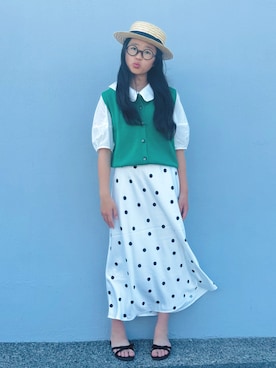「麦わら帽子」｜かーちんさん（キッズ・147cm）の夏コーディネート