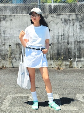 「ミニスカート」｜かーちんさん（キッズ・146cm）の春コーディネート