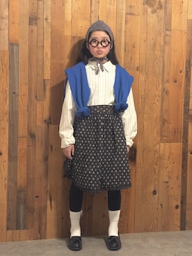 「アイテム（エプロン）」を使った、かーちんさん（キッズ・144cm）の冬コーディネート