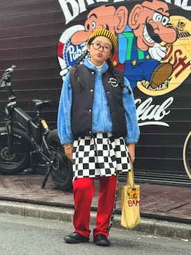 「アイテム（ベスト）」を使った、かーちんさん（キッズ・143cm）の秋コーディネート