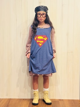 「アイテム（タンクトップ）」を使った、かーちんさん（キッズ・142cm）の秋コーディネート