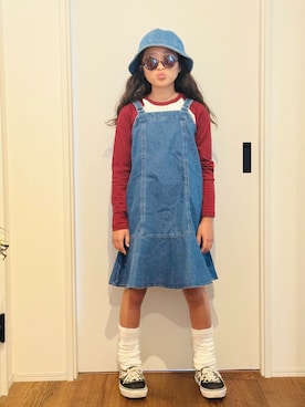 「アイテム（ワンピース/ドレス）」を使った、かーちんさん（キッズ・141cm）の夏コーディネート