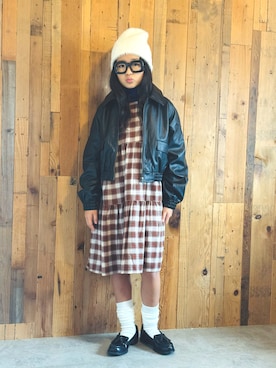 「アイテム（ホワイト系）」を使った、かーちんさん（キッズ・142cm）の秋コーディネート