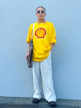 「niko and...（ニコアンド）のシティーパイルイージーパンツ（その他パンツ、グレー系）」を使った、かーちんさん（キッズ・150cm）の秋コーディネート