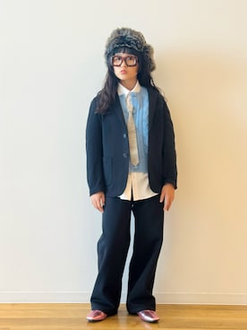 「アイテム（カーディガン/ボレロ）」を使った、かーちんさん（キッズ・143cm）の秋コーディネート