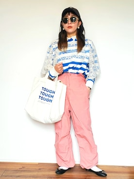 「BEAMS BOY（ビームスボーイ）のBEAMS BOY / 2WAY レース アームカバー（付け襟）」を使った、かーちんさん（レディース・156cm）の春コーディネート