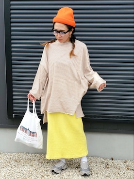 「Printstar（プリントスター）のアイテム（帽子）」を使った、かーちんさん（レディース・156cm）の春コーディネート